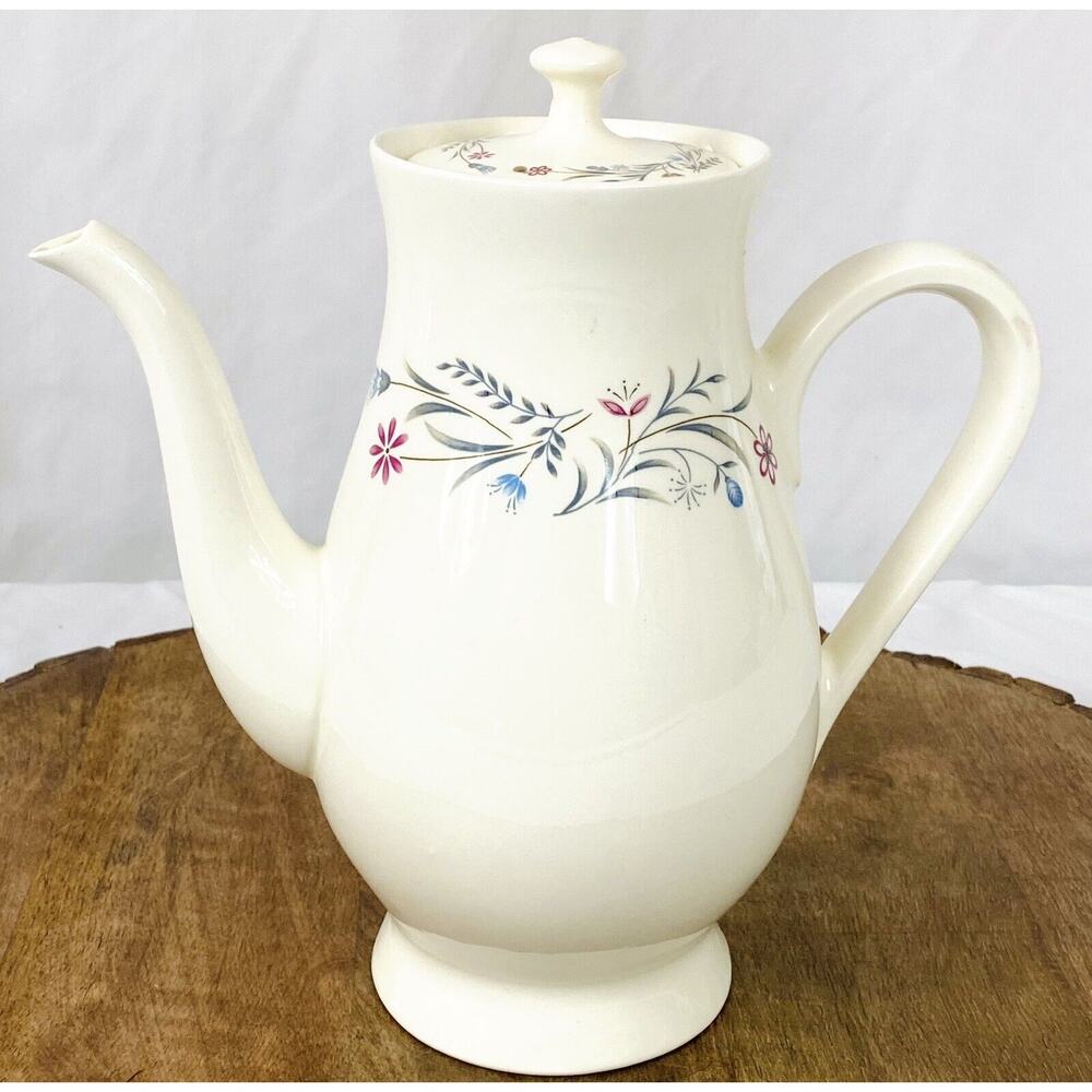 Vintage Chalet Coffee Pot Floral Ceramic Japan Oven Detergent Proof